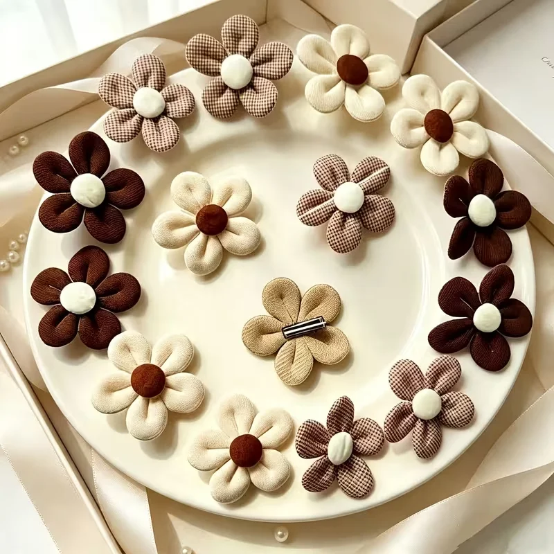 12pcs Cute Flower Hair Clips Winter Floral Hairpins Women Girls Barrettes Clips Hair Accessories