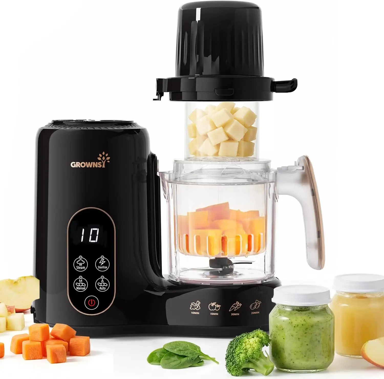 Baby Food Maker with Dual-Layer Steam Basket | Baby Food Processor for Starting Solids & Babies 6+ Months | Steamer Blender