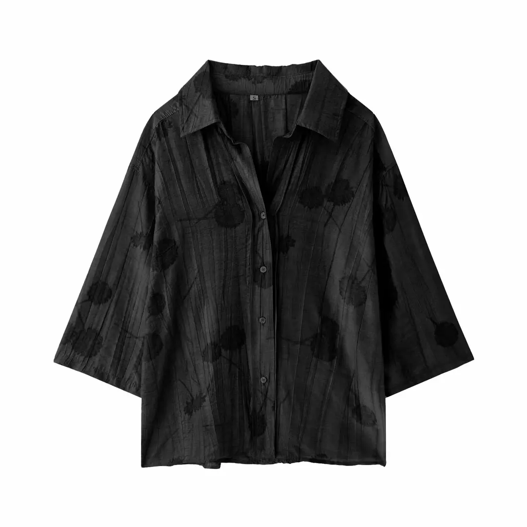 HH Jacquard Shirt and Wide-Leg Pants Set 8