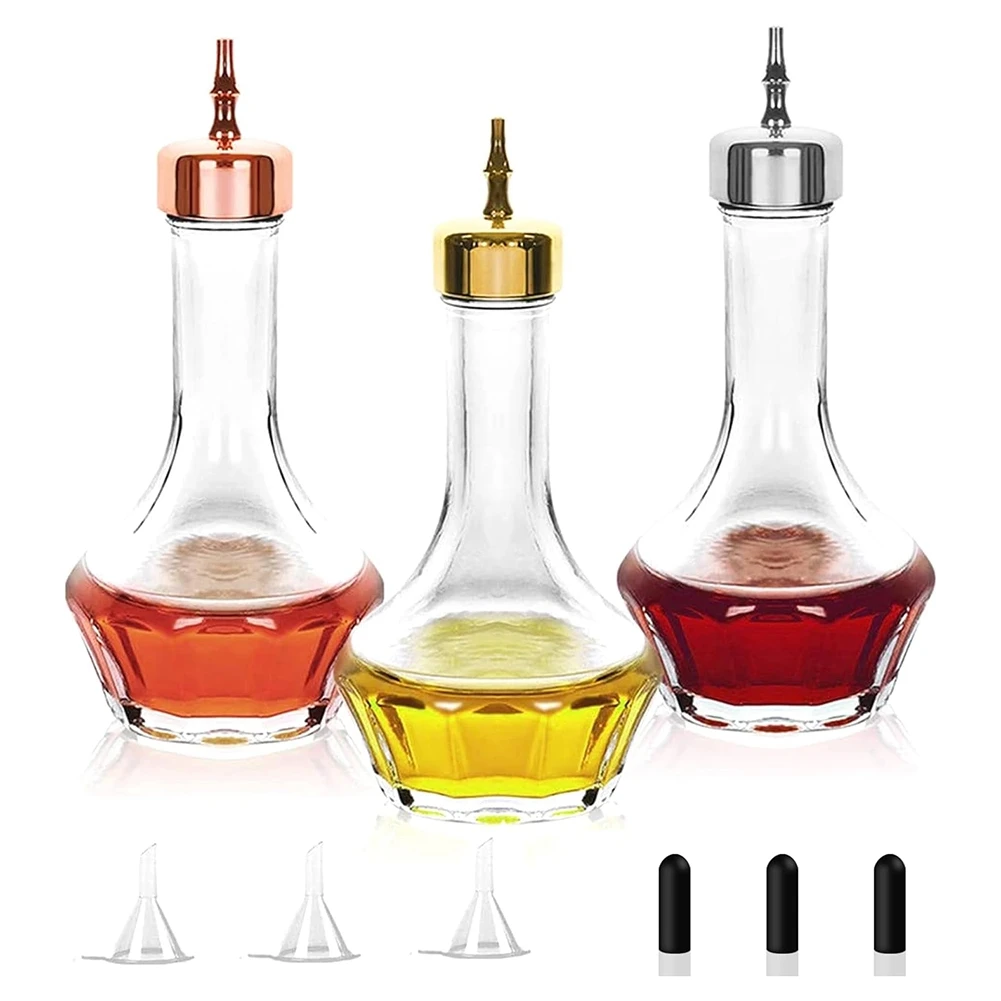 TOP!Bitters Bottle Set of 3-1.7oz/50ml Dasher Bottles Top Professional Bar Tool for Making Craft Home Bar and Restaurant