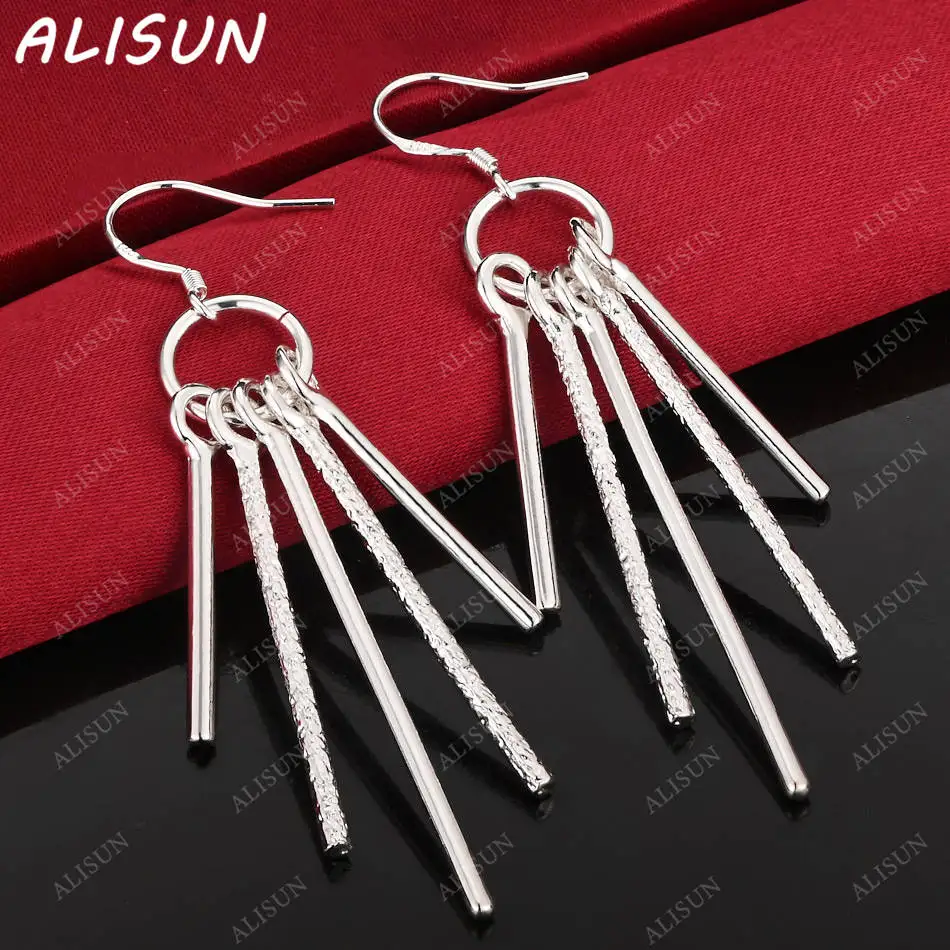 

ALISUN 925 Sterling Silver Design Beaded Tassels Drop Earrings Charm Trend Birthday Gifts Fashion Party Fine Jewelry