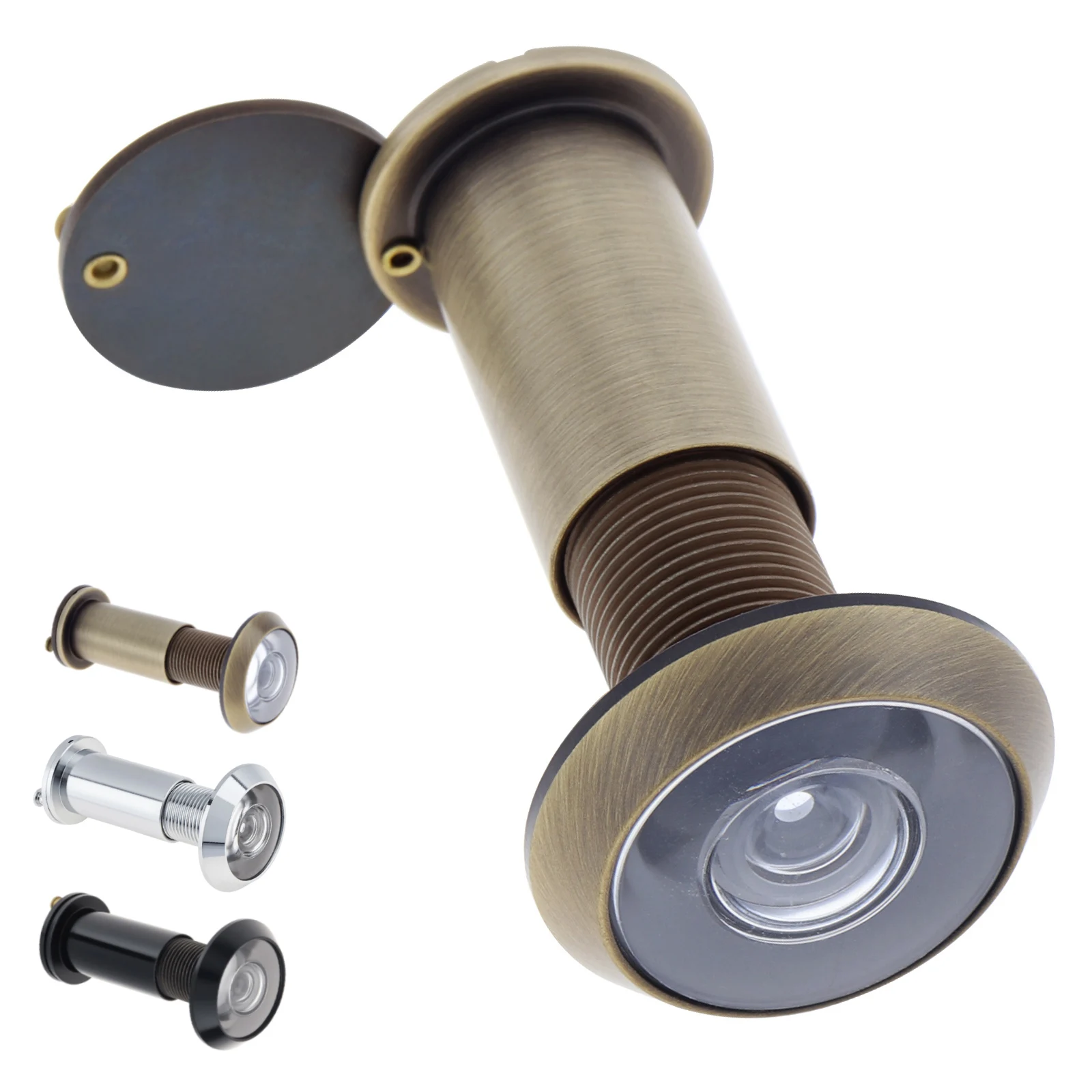 14mm 16mm 200 Degree Door Viewer Peephole Wide Angle HD Glass Privacy Cover Adjustable Security Door Eye Viewer for 35-60mm Door