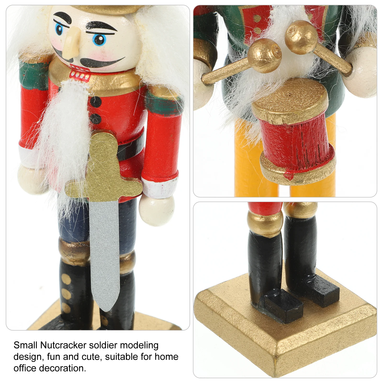 

6pcs Wooden Hanging Decoration Small Soldier Puppet Nutcracker Decoration Christmas Home Office Decor Xmas Gift Ornament