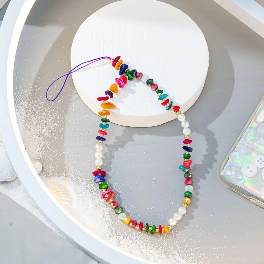 Fashion Jewelry Anti-Lost Beaded Keychain Hanging Cord Cellphone Strap Mobile Phone Chain Lanyard Mobile Phone Lanyard