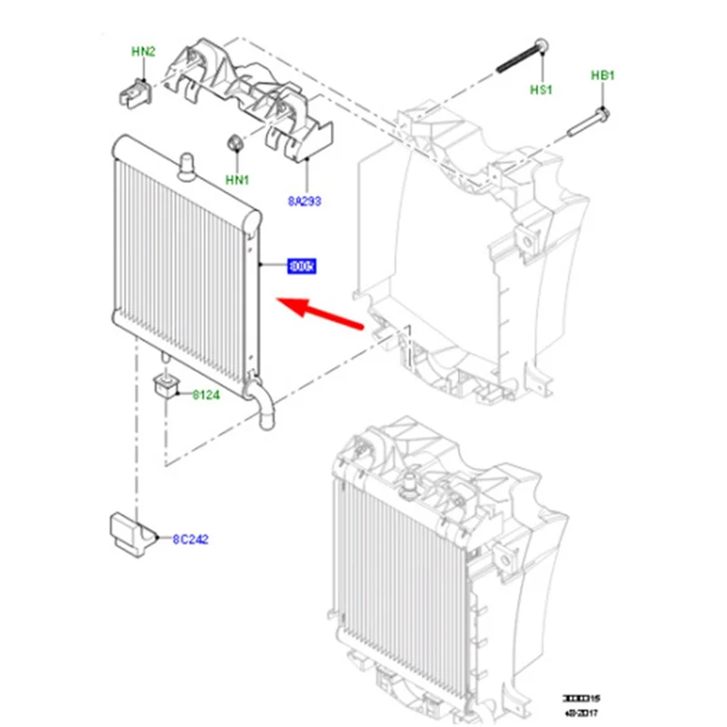-ABJZ LR062670 Engine Cooling System Water Tank Parts For Land Rover Range Rover Discovery 5 Replacement Parts