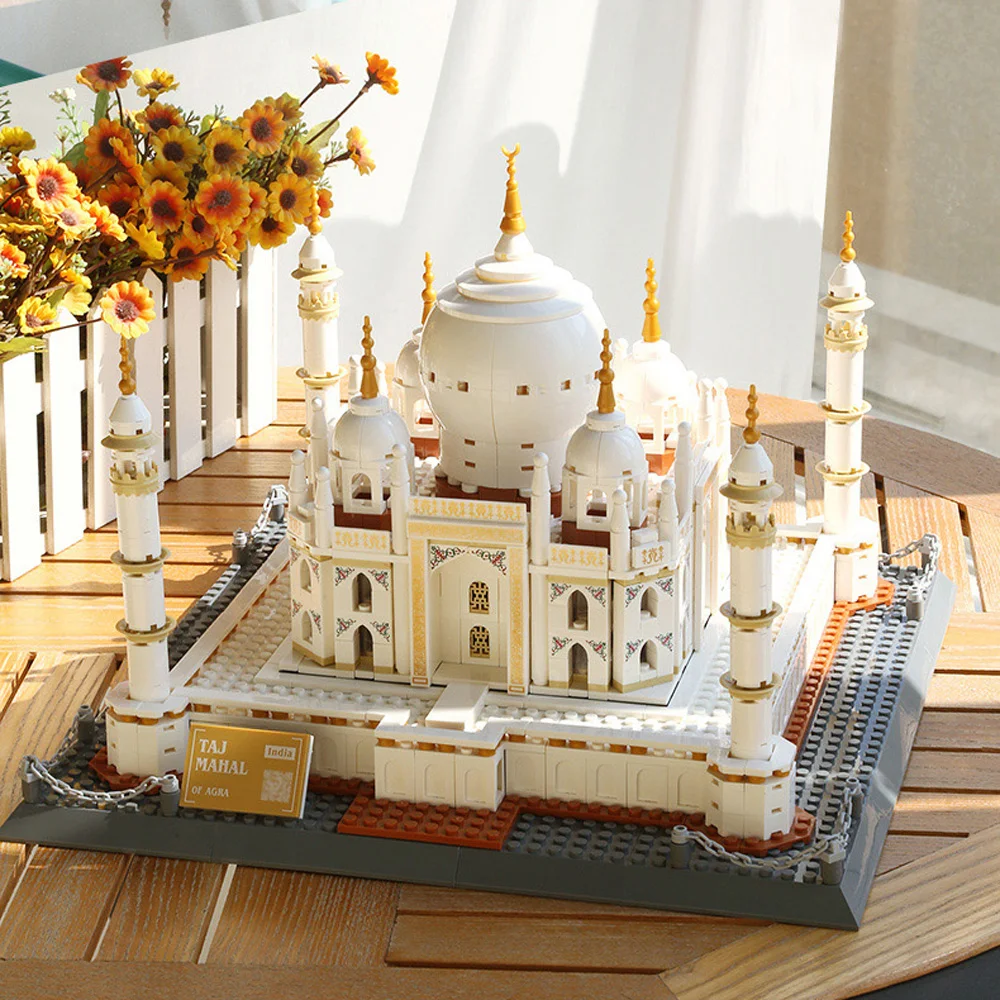 World Famous Cultural Heritage Ancient Architecture Building Block India Taj Mahal Construction Model Kits Brick Creative Toys
