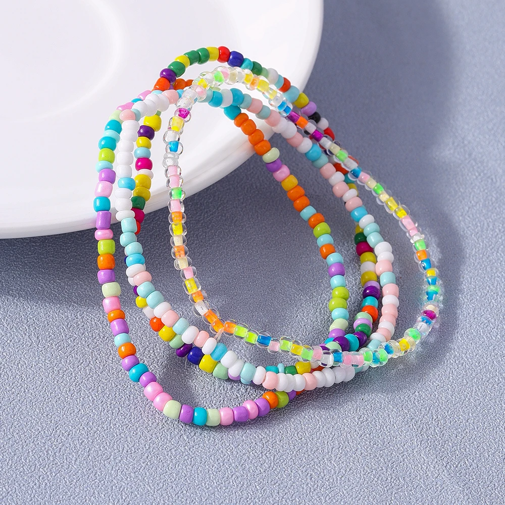 Aihua 4-teiliges Set Mädchen Süße Bunte Gänseblümchen Perlenarmband Handgefertigtes Kinder-Teenager-Freundschaftsarmband Beste Freundin Geschenk Schmuckset – Detail 8