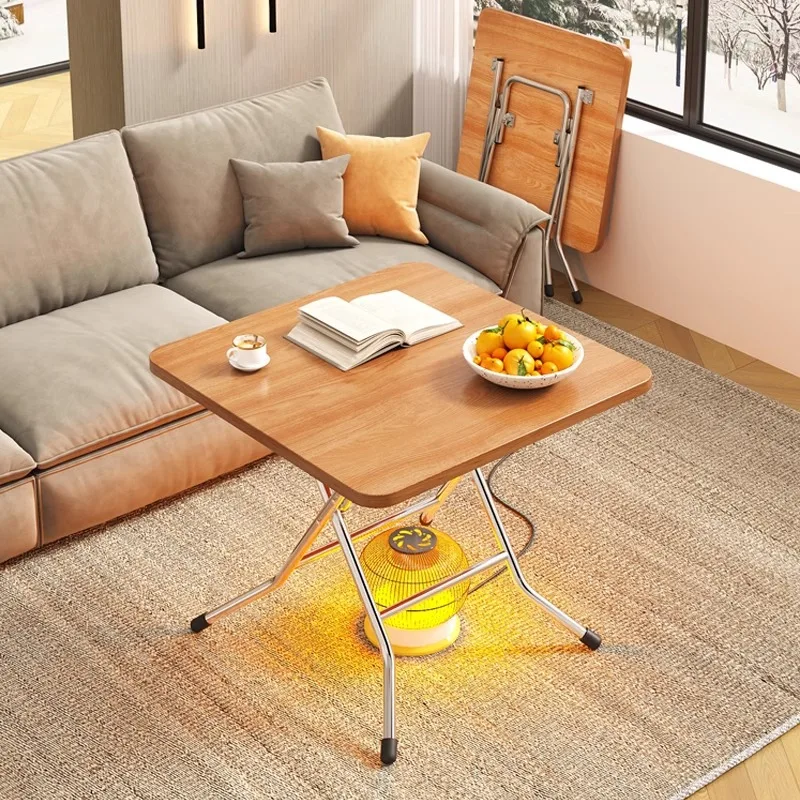 Foldable Square Heating Table Rental Room Small Apartment Winter Warmer Dining Table Lightweight Home Dinning Table Furniture
