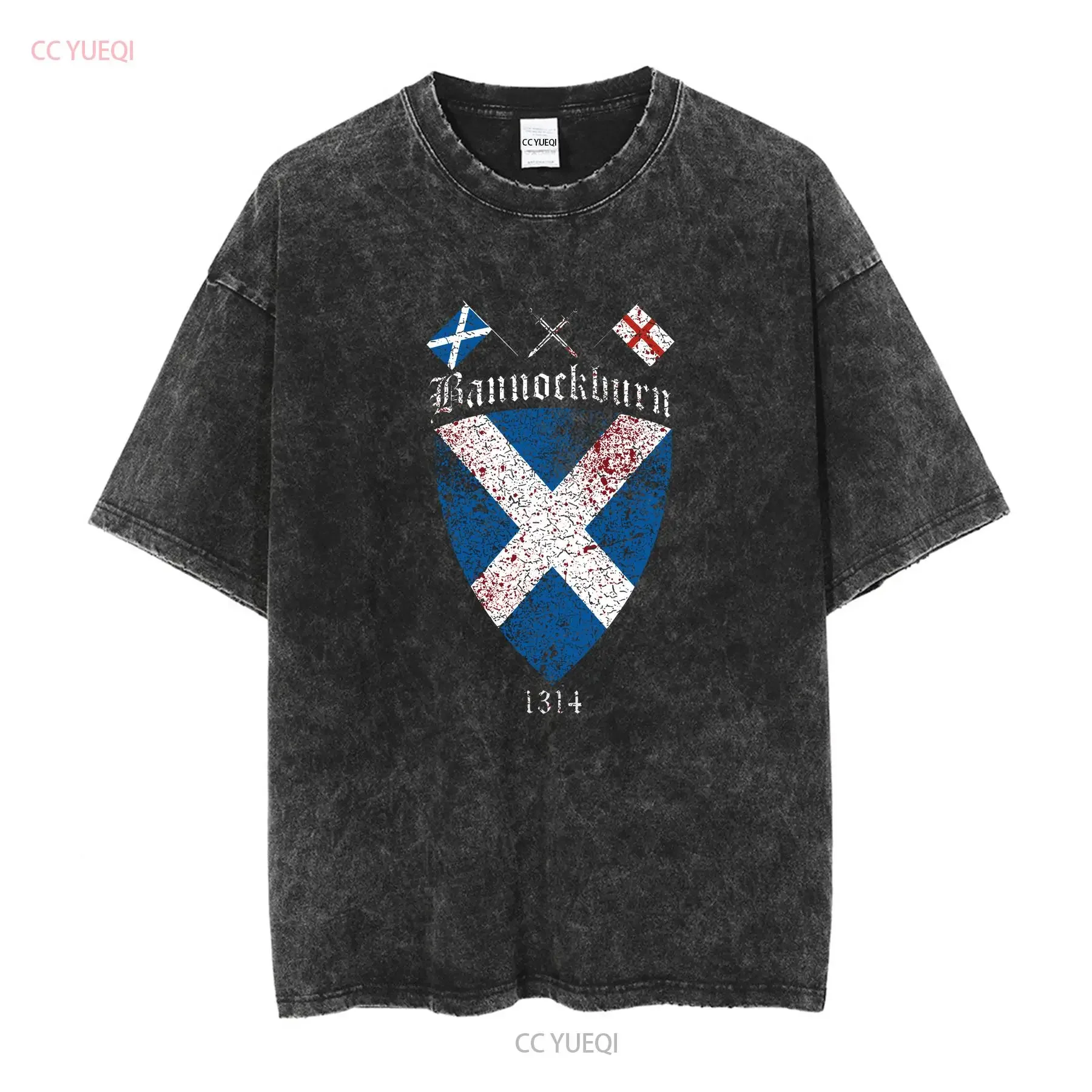 Bannockburn T Shirt Robert 1314 Flag Scotland the Bruce Banner Scottish Battle vintage Washed Comfortable graphic fashion homme view 2