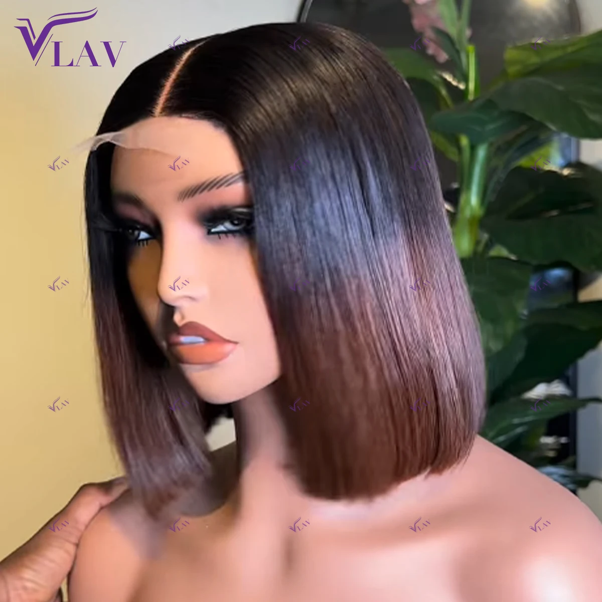 Bob Wig 13×4/13×6 HD Transparent Lace Preplucked With Baby Hair Super Double Drawn Glueless Wigs Wear And Go 1B/4 Color Wig VLAV image 4