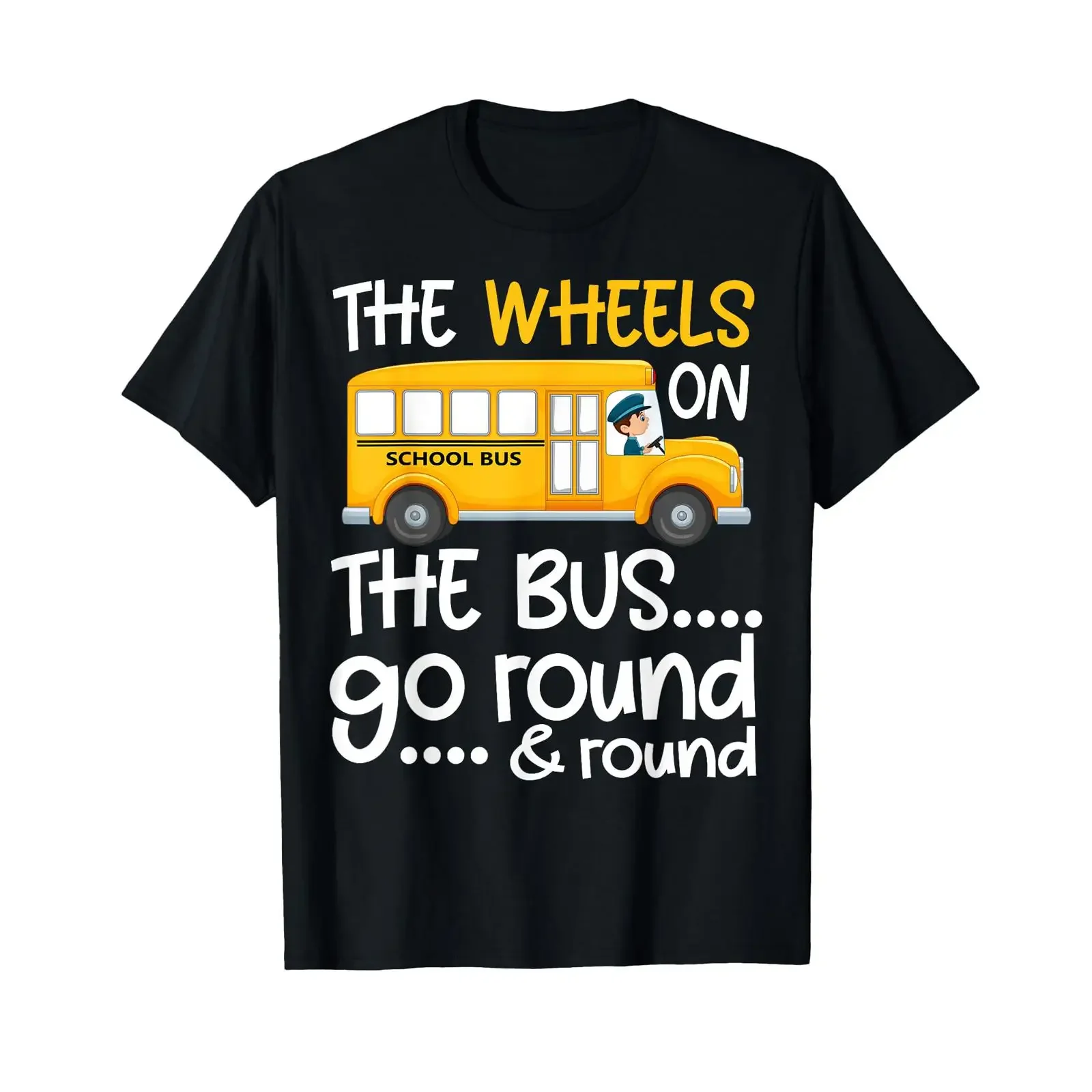 The Wheels On Bus Toddler Kids Back to School T Shirt vintage Washed designer clothes fashion Top For Everyday Wear Stylish