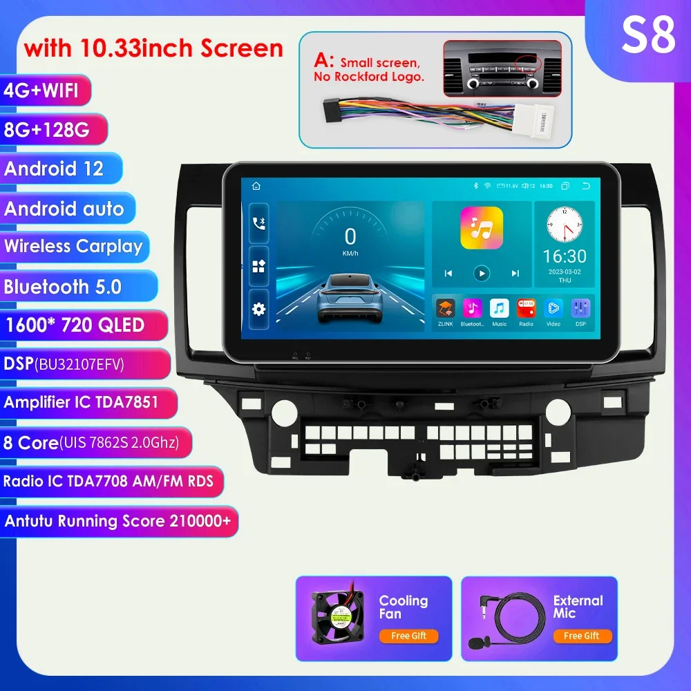 Hizpo Auto Intelligent Systemen Carplay Android Autoradio voor Mitsubishi Lancer 2007-2012 Multimedia Video Speler WIFI 8Core 6115