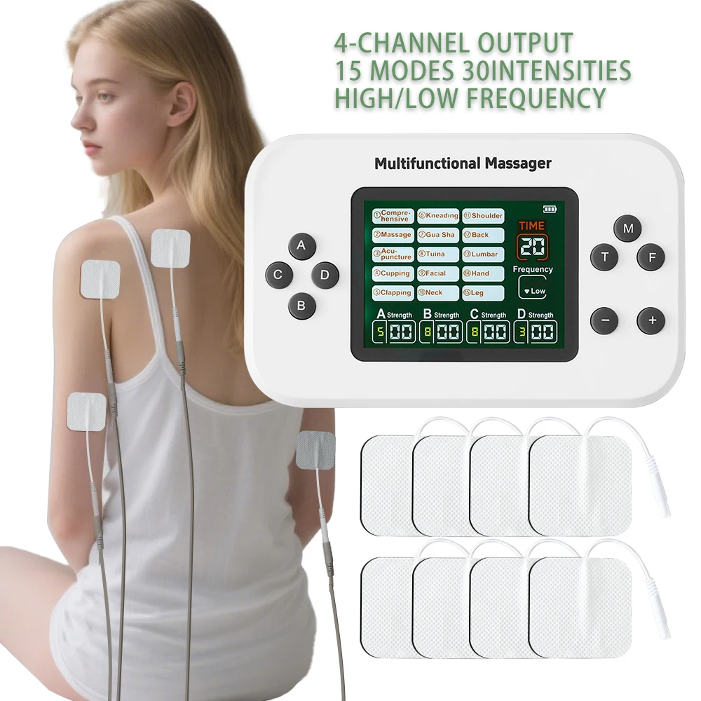 

15 Modes TENS Electronic Physical Therapy Machine EMS Muscle Stimulator MF Pulse Massager Myostimulation Apparatus Pain Relief