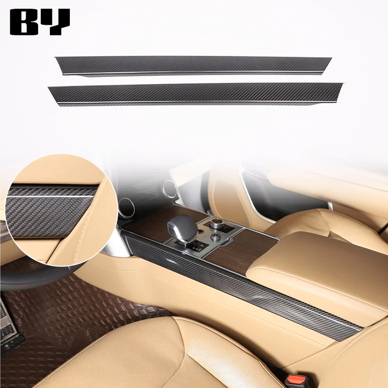 

For Range Rover Vogue 2023+ Real carbon fiber Car Center Control gearshift Both Sides Decoration Cover sticker car accessories