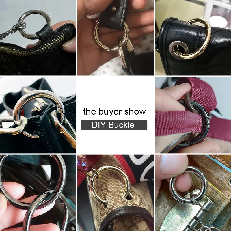 Metal O Ring Spring Clasps Openable Round Carabiner Keychain Bag Clips Hook Dog Chain Belt Strap Buckles Connector DIY Jewelry