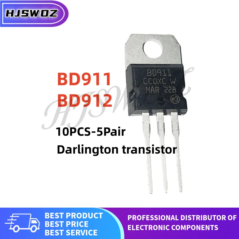 10PCS-5Pairs BD911 BD912 TO-220 Darlington transistor power transistor 100% NEW