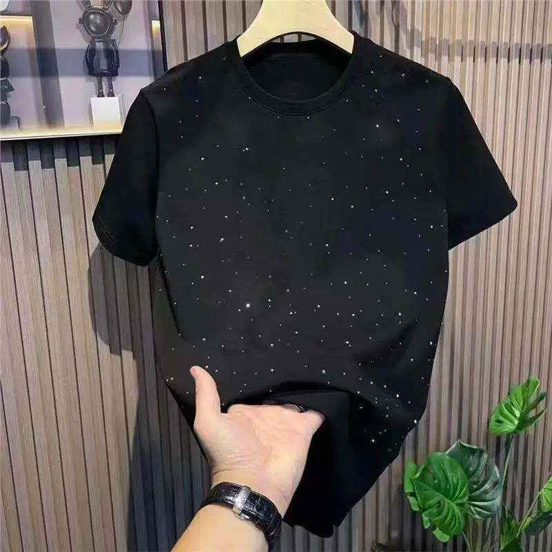 Trendy Men's Short Sleeve T-Shirt Summer 2026 Starry Night Design American Style Couple Large Size Half Sleeve Casual Wear