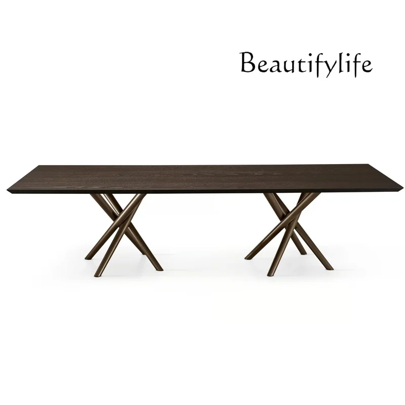 Italian Minimalist Quiet Style Restaurant Dining Table Modern Light Luxury Rectangular Lengthened Desk