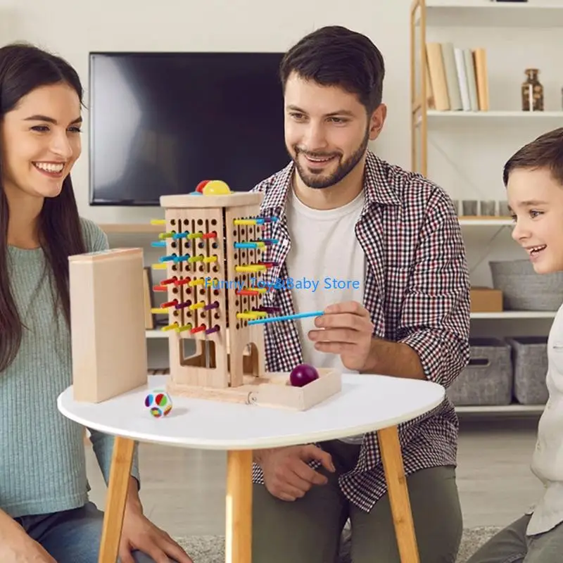 상호 작용 C90B를 강화하는 다채로운 디자인으로 가족 손 눈 조정을 위한 고전적인 기대어 나무 스틱 보드 게임