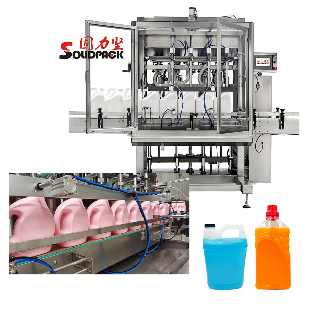 Solidpack 8 heads automatic Multi Function Glass Cleaner Liquid Packing Machine filling production line