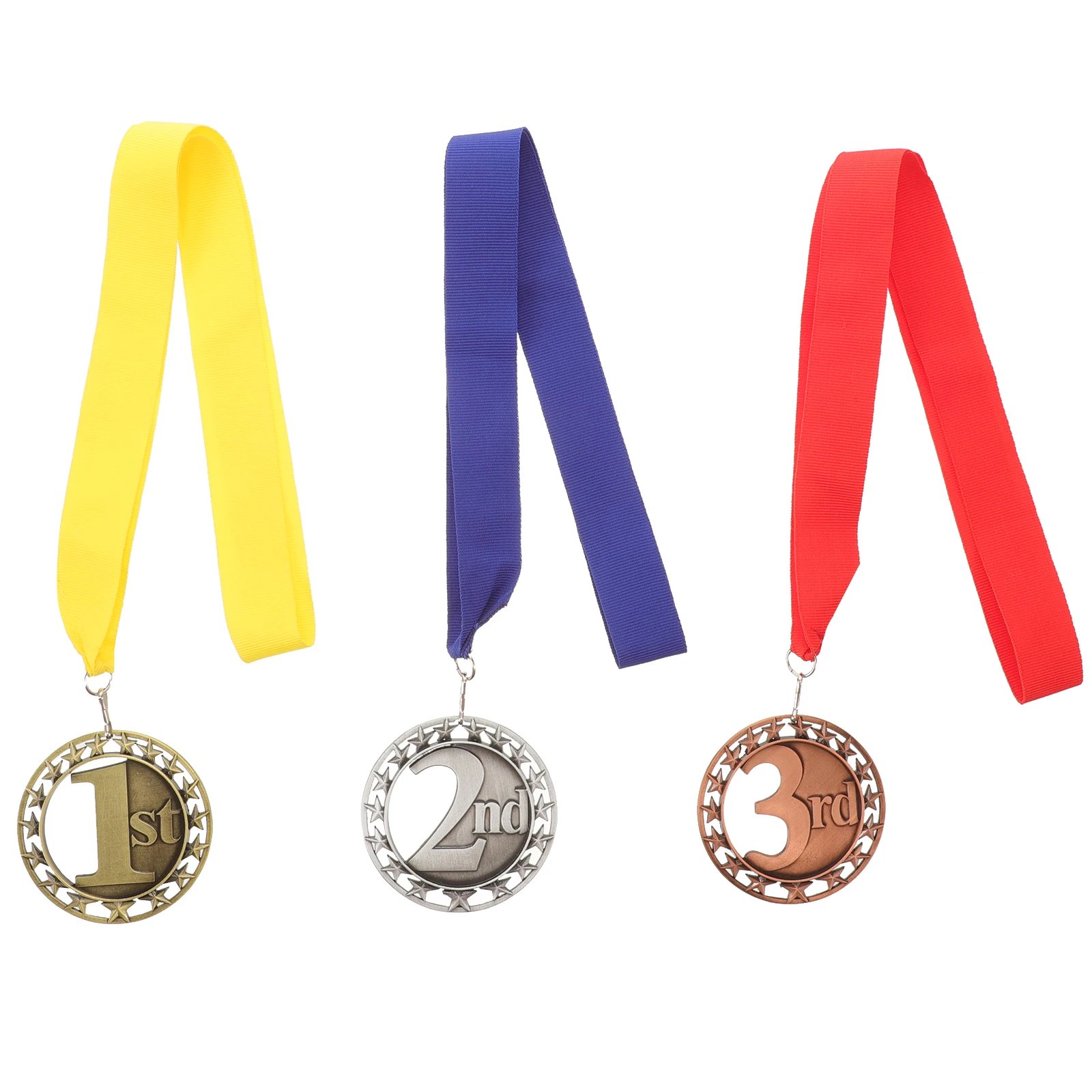 

3pcs Medals for Sports Awards Winner Creative Medals Ribbons Primary School Soccer Marathon Competitions Prize