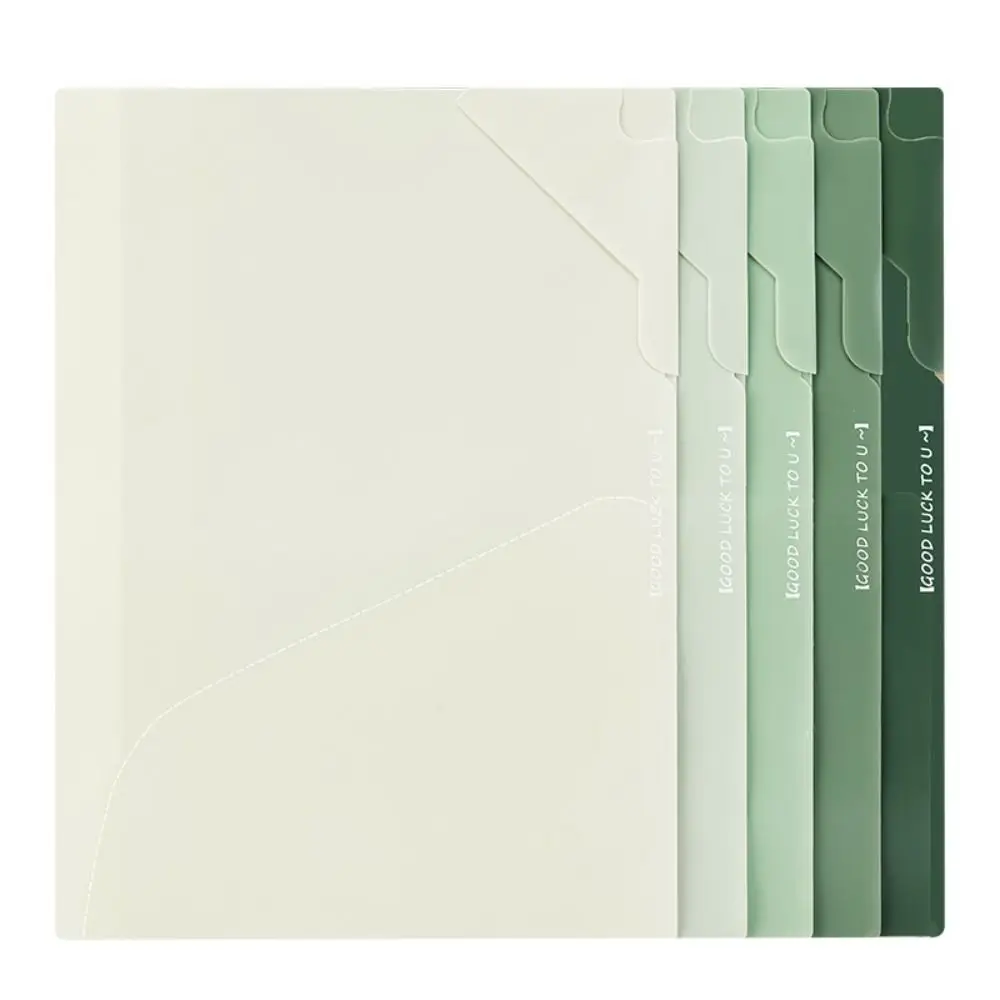

5PCS/Set A3/A4 File Folder Gradient Color Waterproof Contract Folder Thickened Exam Paper Storage Clip School Office