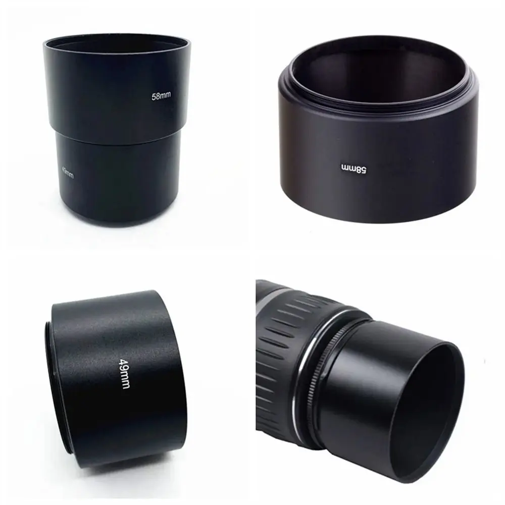 49mm 52mm 55mm 58mm 62mm 67mm 72mm 77mm Long Metal Lens Hood for Camera Lens Hood