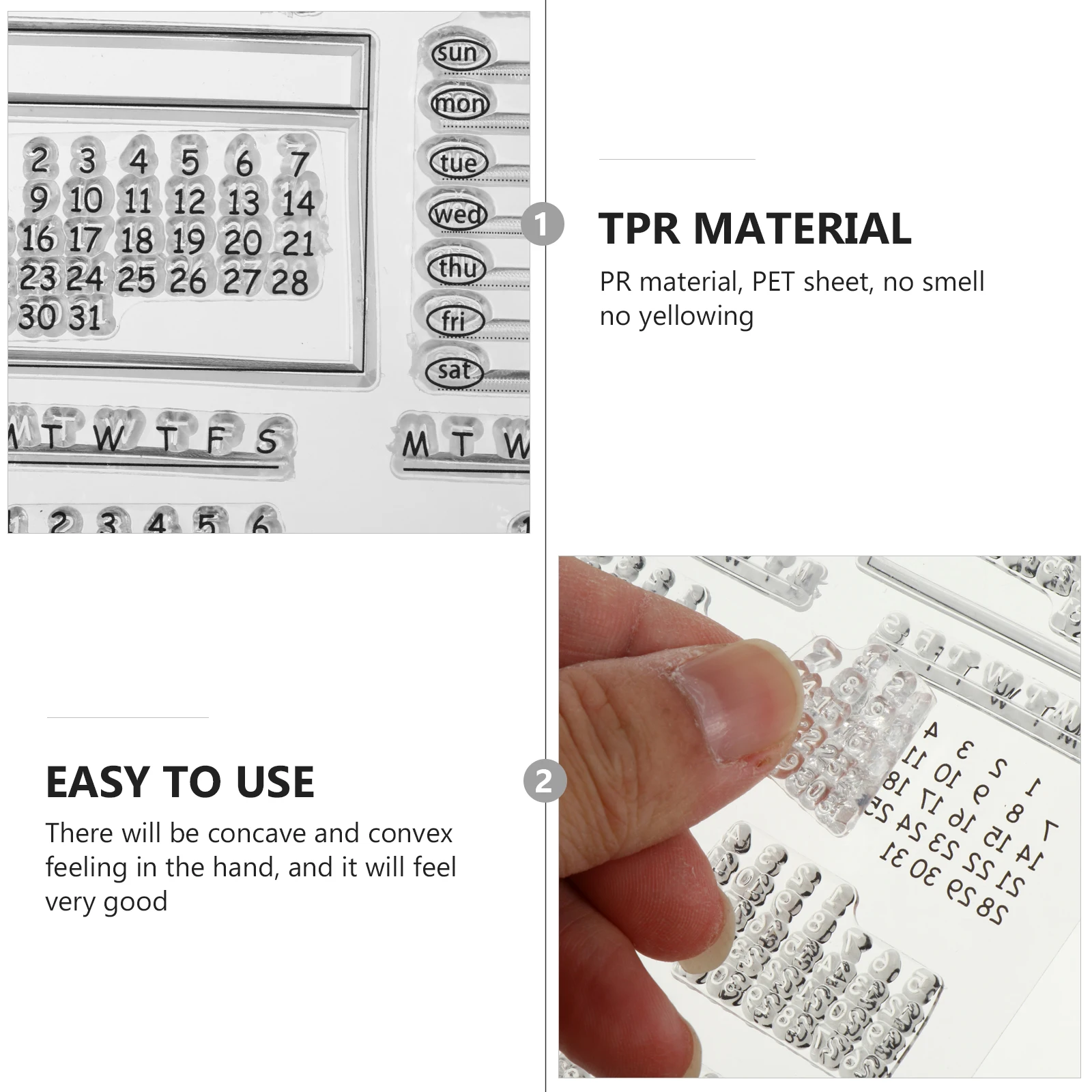 2pcs Clear Silicone Calendar Planner For Scrapbooking Crafts Transparent Stamps Lovely Cartoon Pattern Educational Alphabet