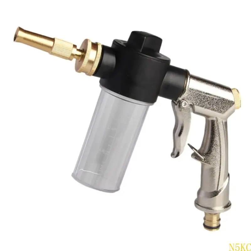 

N5KC Adjustable Garden Hose Nozzle Sprayer with 3.5oz Plastic Soap Dispenser for Floor Cleaning and Car Washing Efficient Use