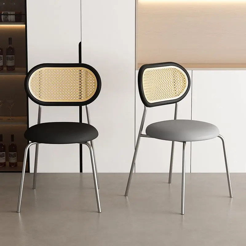 

Light Luxury, Rattan, Chair, Stool, Back Chair, Simple, Home, Bedroom, Living Room, Dining Chair, Balcony