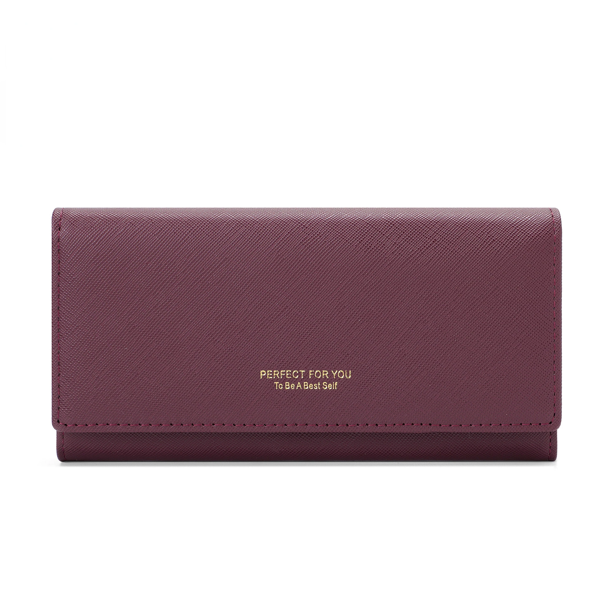 

Solid Color Simple Long Women Wallet Cross Pattern Scratch-resistant Clutch Multi-function Wallet Card Bag Coin Purse for Women