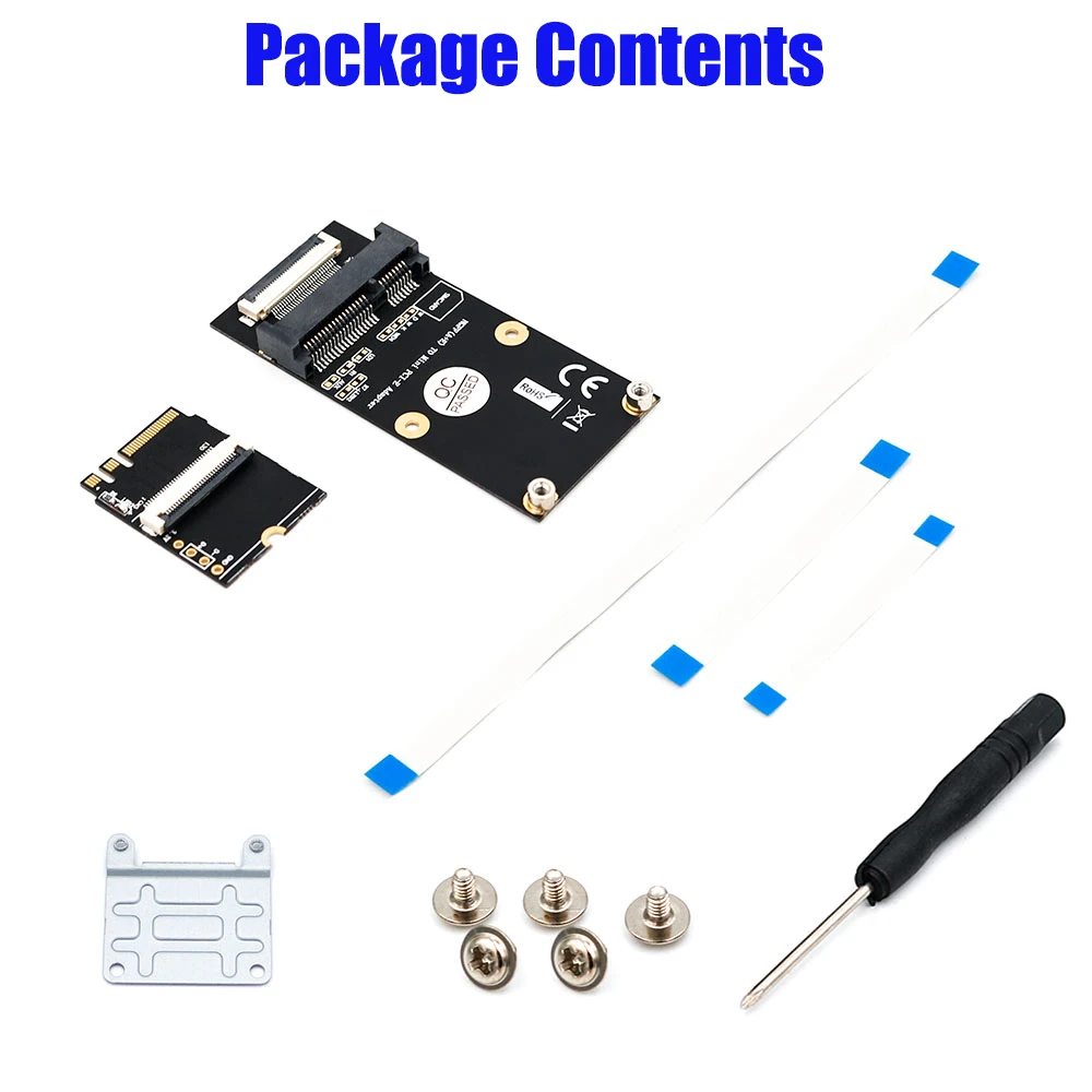 M.2 (NGFF) Key A/E/A+E to Mini PCI-E Adapter with FFC Cable for PC Computer