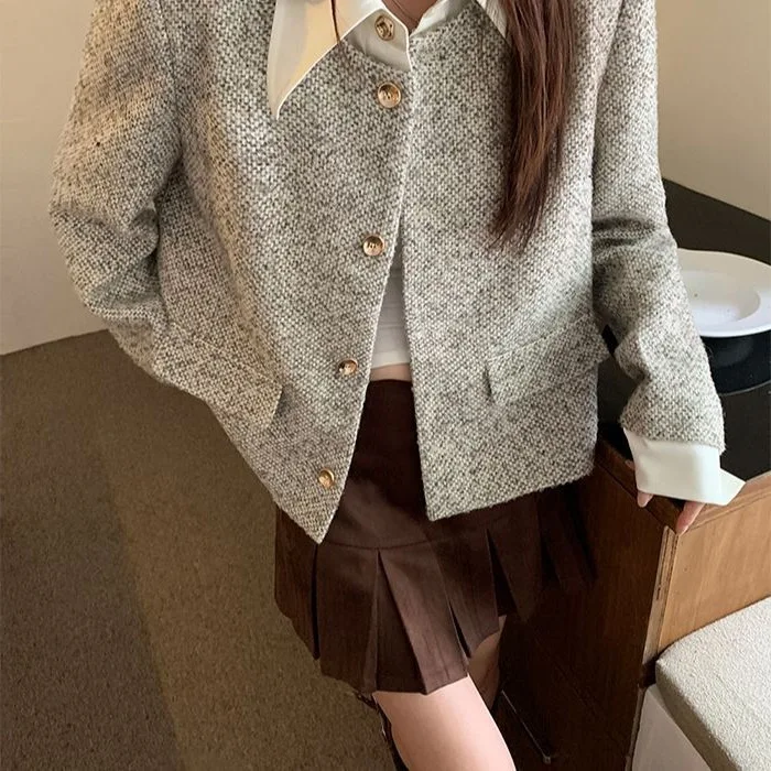 트위드 재킷 고품질 여성용 가을 방수 방풍 포켓 다용도 기능성 일상 출퇴근 레크리에이션 낚시 하이킹