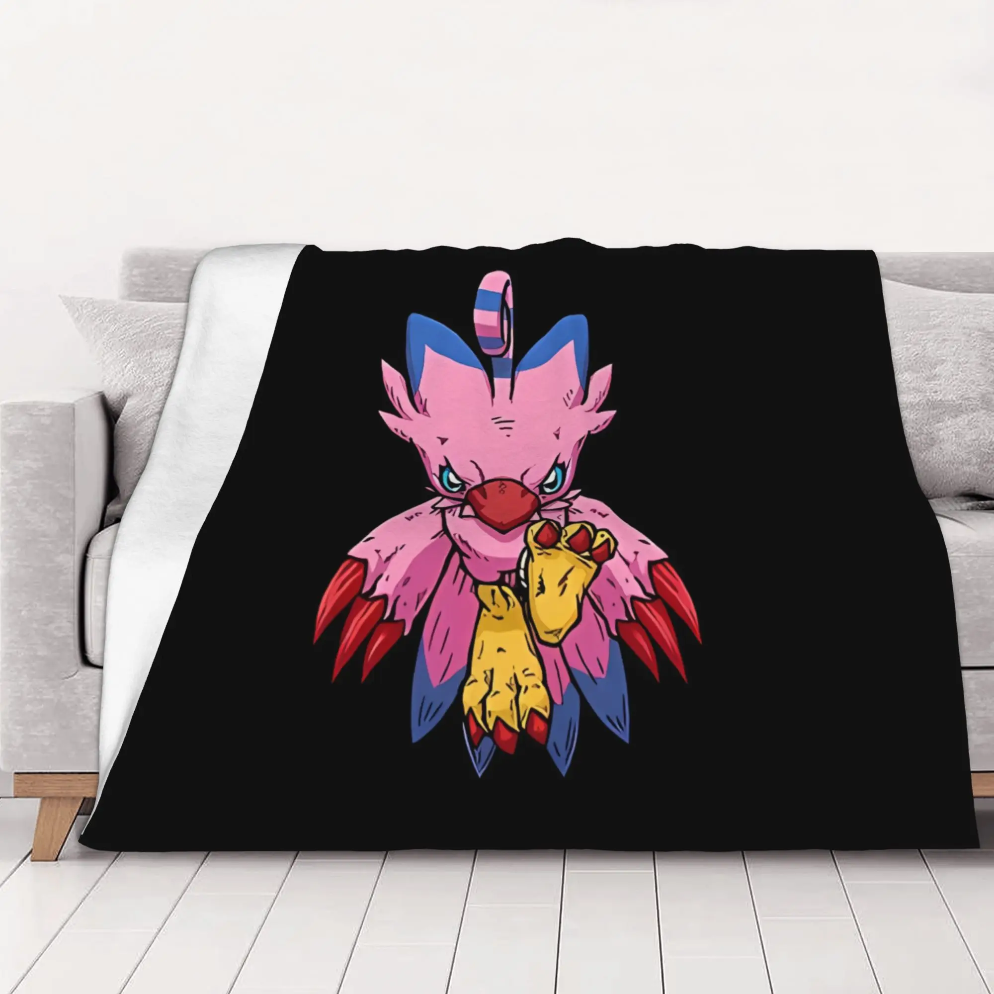 1PC Biyomon Piyomon Digimon Digital Monsters home room decorations Winter Blankets for Adults Bedding Home Interior Sofa Knee
