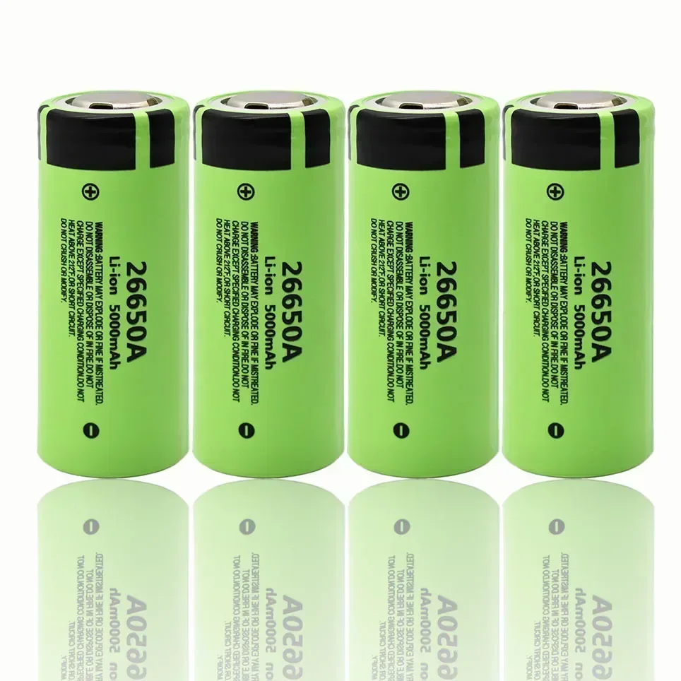 New 100% original 26650 lithium battery 26650A, 3.7V 5000mAh large capacity rechargeable battery for strong light flashlights