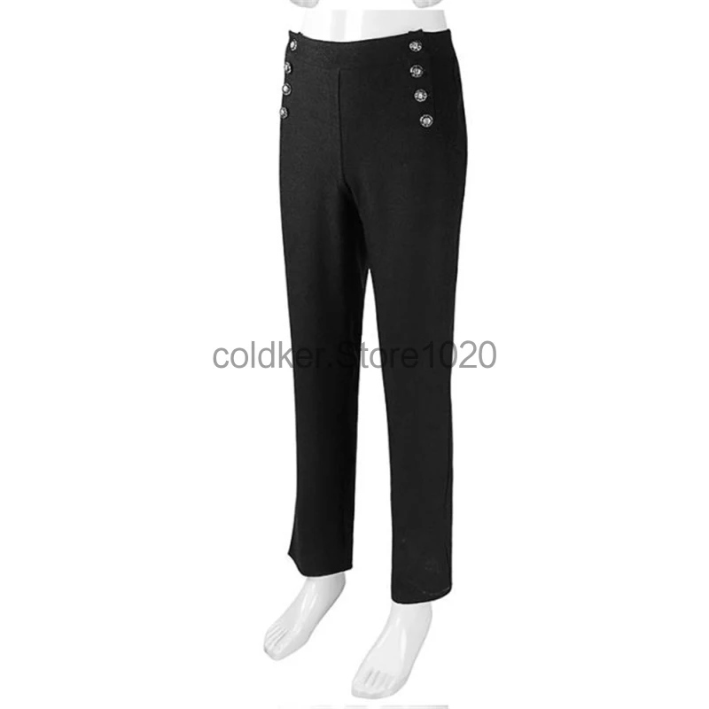 Pantalon Victorien Steampunk Médiéval pour Homme, Taille Haute, Double Boutonnage, Punk 7.5, FJMan Rétro, Costume d'Halloween