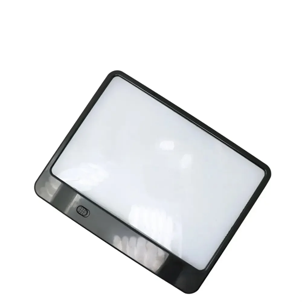 Lightweight 3X Full Page LED Magnifier Reading Sheet for Books Newspapers Seniors Kids Low Vision Craft Hobby Repair