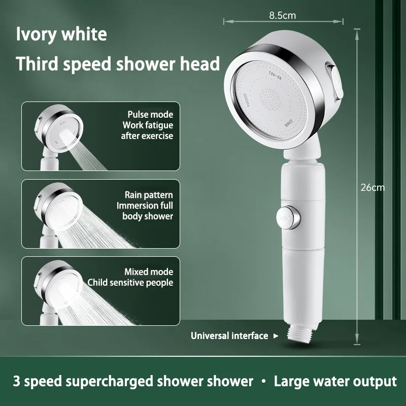 Midea 3 Modes High Pressurized Shower Head  Adjustable Water Saving Nozzle Handheld Shower Nozzle Household Shower Accessories