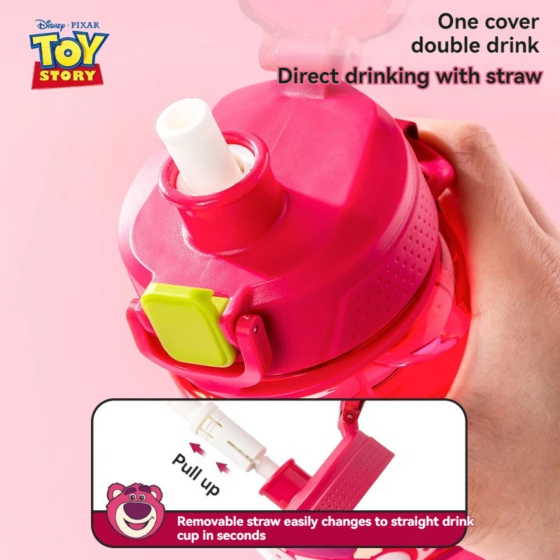 Disney 820ML Kindersportfles Ultralichte BPA-vrije waterbeker Dubbele drinkdop Antisliphandgreep Mouw Jongens Meisjes Waterkoker