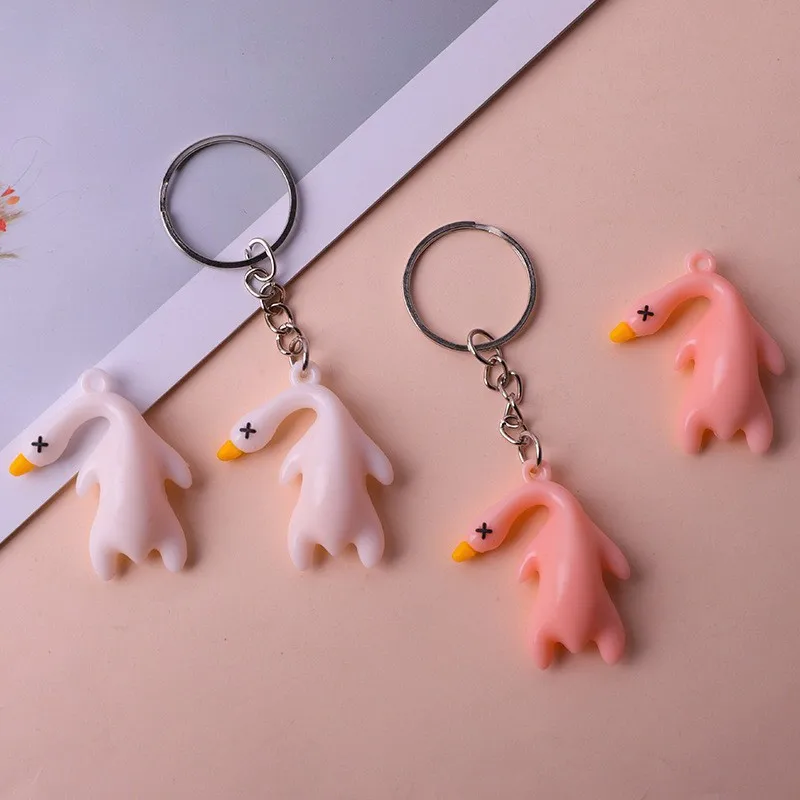 Unique Roast Duck Pendant Charming Temperature Sensitive Keychain Decorative Stylish Ultraviolet Color Changing Keychain