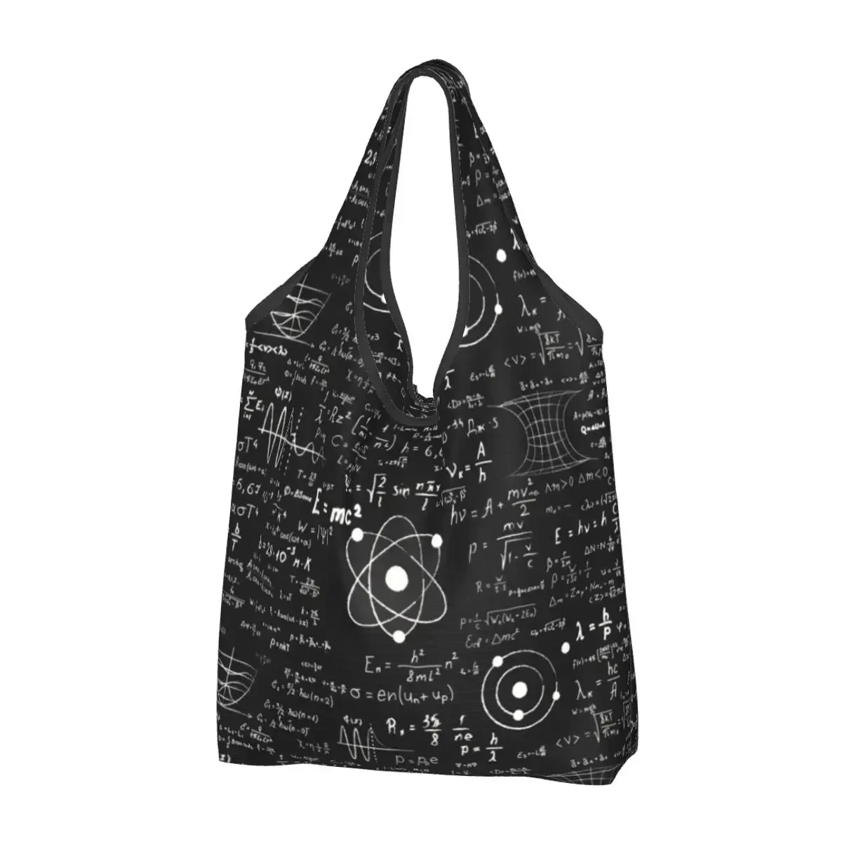 Geek Math Teacher Grocery Tote Shopping Bag Women Cute Science Physics Shoulder Shopper Bags Large Capacity Handbag