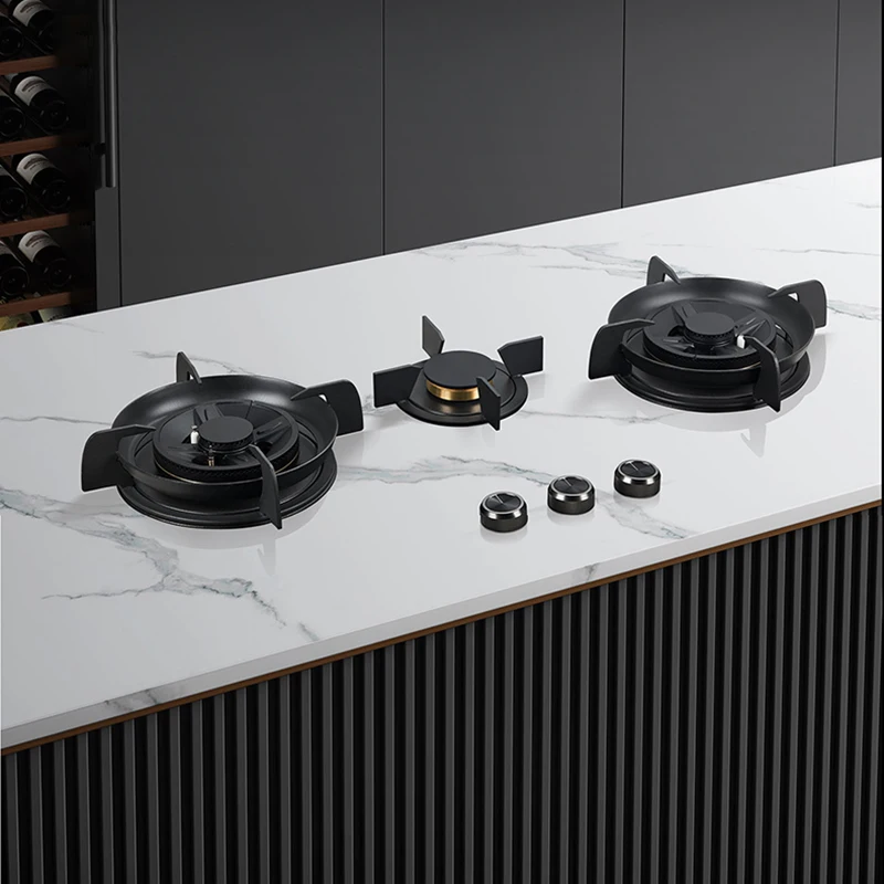 Premium Built-in  Cooktop 3-Burner 5.2KW Copper Flame Failure Protection Panel-Ready for Custom Kitchen