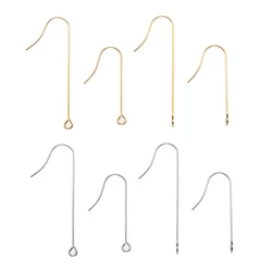 20pcs Stainless Steel 30/40mm Simple Earrings Hooks For DIY Jewelry Making Dangle Earring Clasps Earwires Findings Accessories
