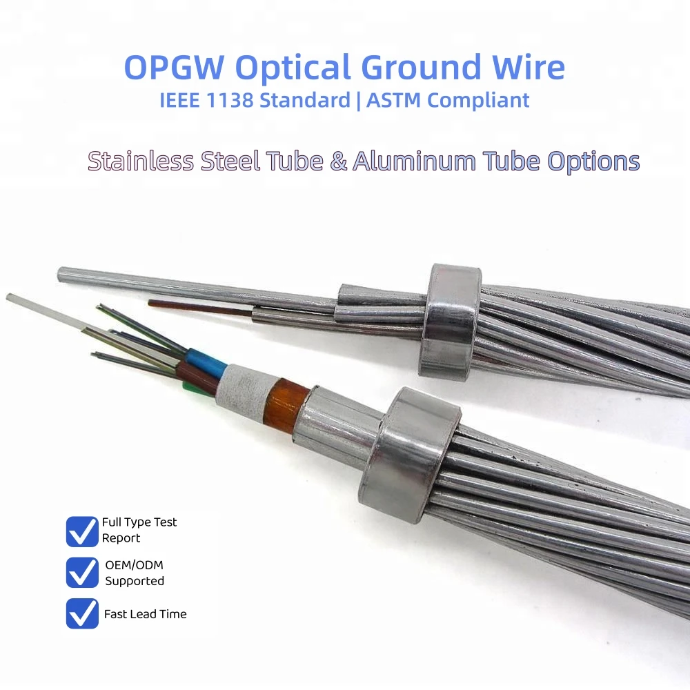 Wolf OPGW-24B1 24-Core Aluminum-Clad Steel Wire 35kV Rated High Voltage Aerial Fiber Optic Cable 90mm - view 4