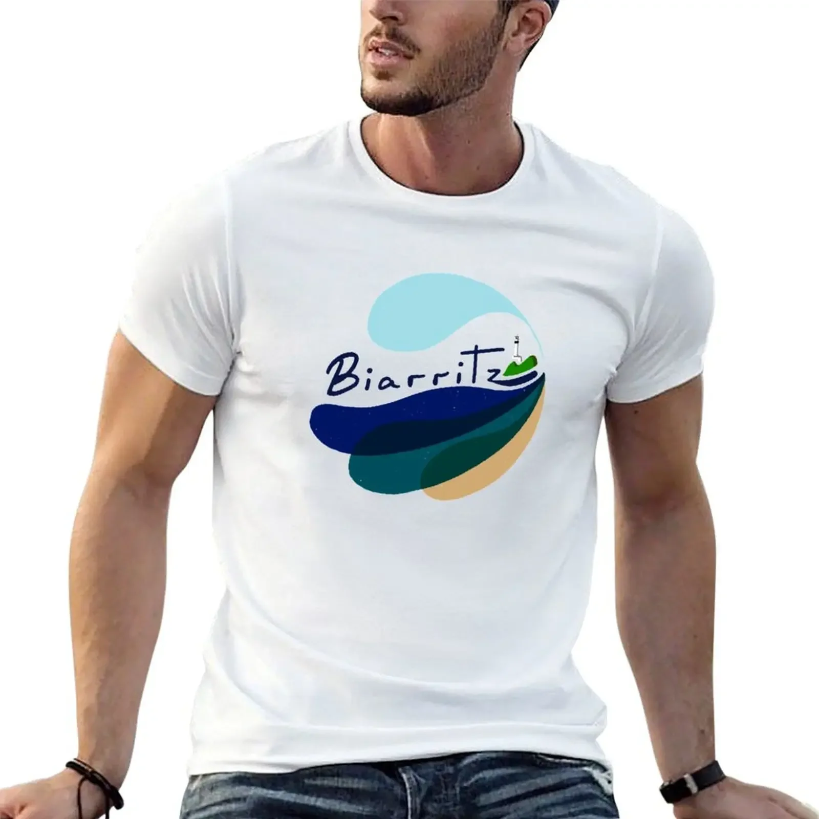 Biarritz logo Plage du Miramar Pays Basque T-Shirt sublime plain oversized t shirt summer top fitted t shirts for men