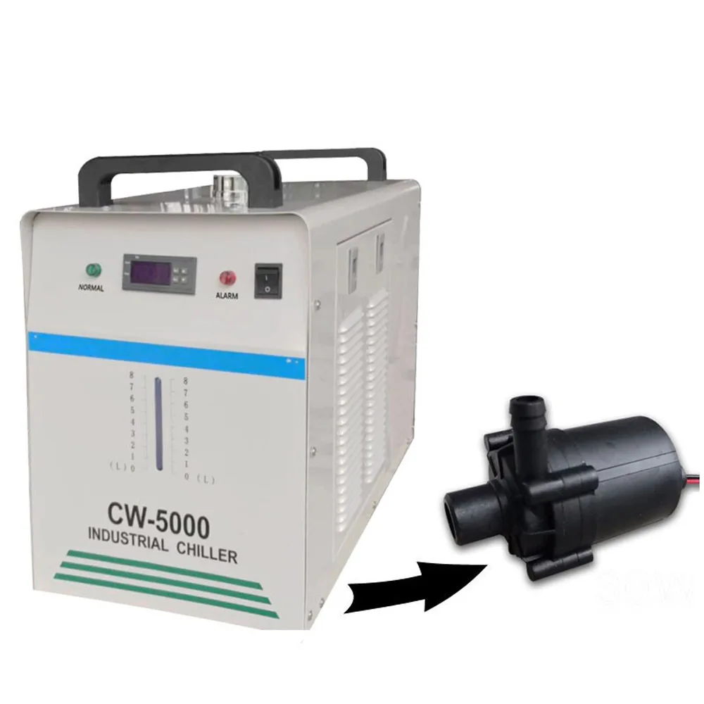 CW5000 CW5200 CW5202 صناعة مبرد المياه الهوائية لآلة ليزر CO2 تبريد المغزل باستخدام الحاسب الآلي 150 واط أنبوب ليزر Co2 16L/M