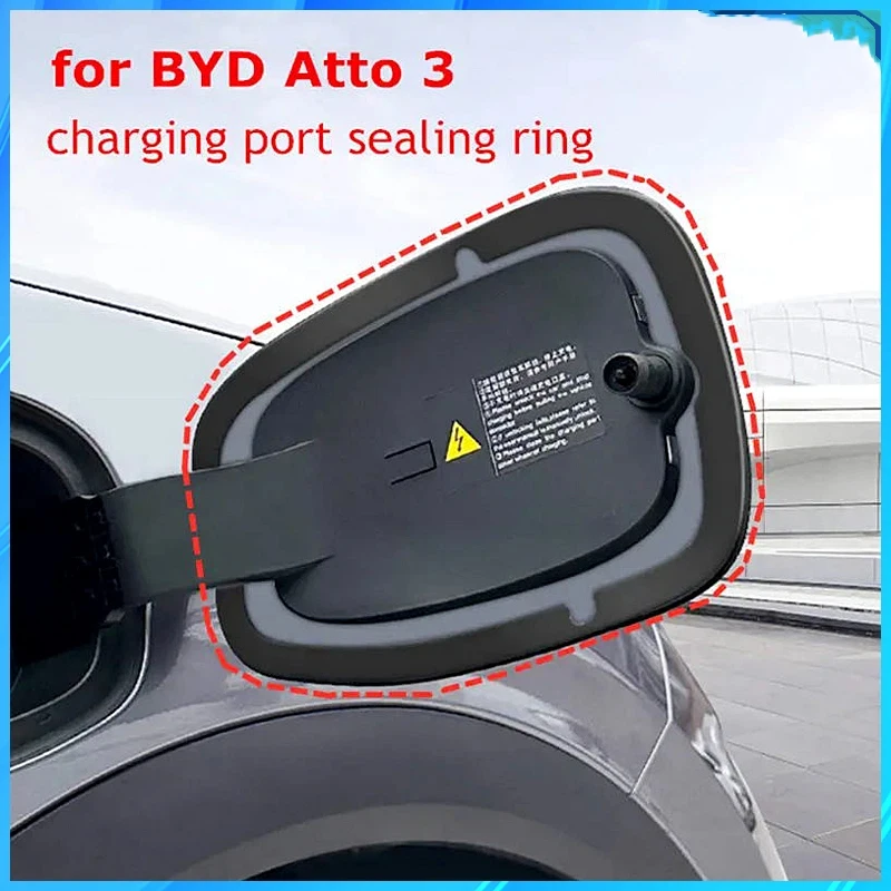 BYD 위안 플러스 아토 3 EV 차량용 충전 포트 먼지 방지 플러그 보호 커버 고무 실링 링 충전 포트 스티커 액세서리