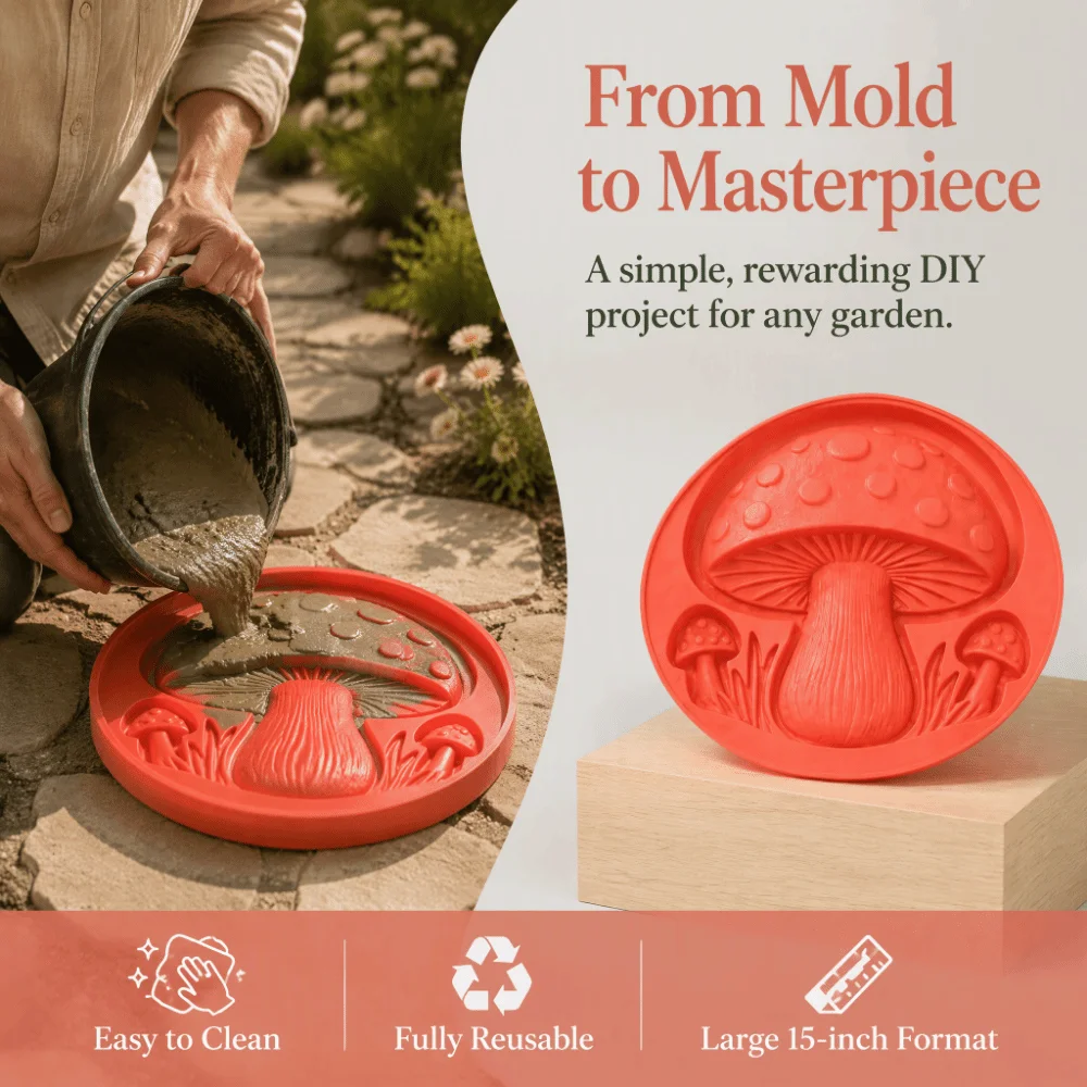 Craft Project Reusable Stepping Stone Mold Silicone Creative Garden Path Mould Handmade DIY Concrete Concrete Mold Garden