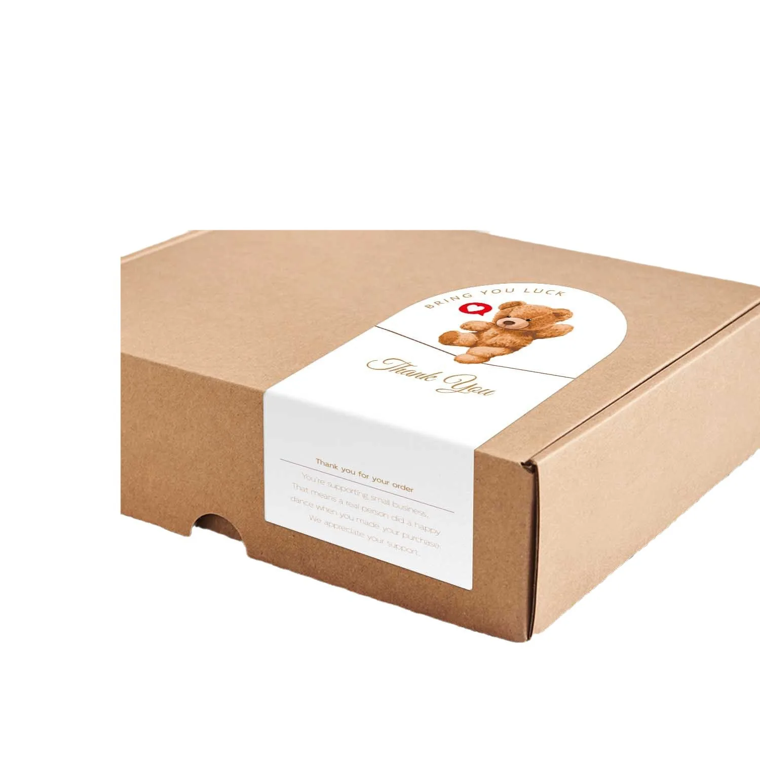 20-50pcs Cute Bear Thank You Stickers Small Business Decorative Label for Boutique Gift Packaging Box Retail Bag Wedding Party
