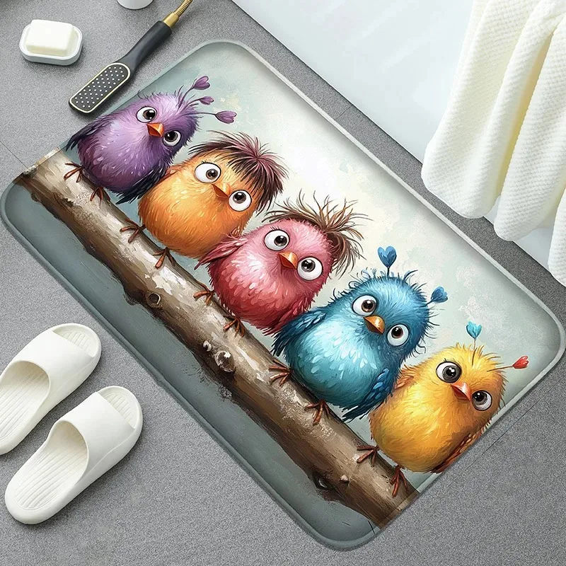 Cat-patterned Non-slip Doormats and Penguin-patterned Non-slip Rugs Are Suitable for Bathrooms  Kitchens  and Indoor Spaces